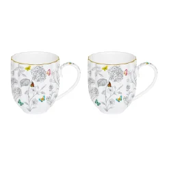 2 MugsFLEURS ET PAPILLONS