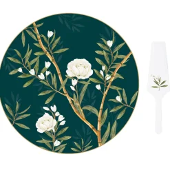Assiette à gâteau avec pelle de service ROYAL PEONIES