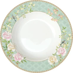 Assiette Creuse Ø 22,5 cm En Bone China PaLACE GARDEN AQUA
