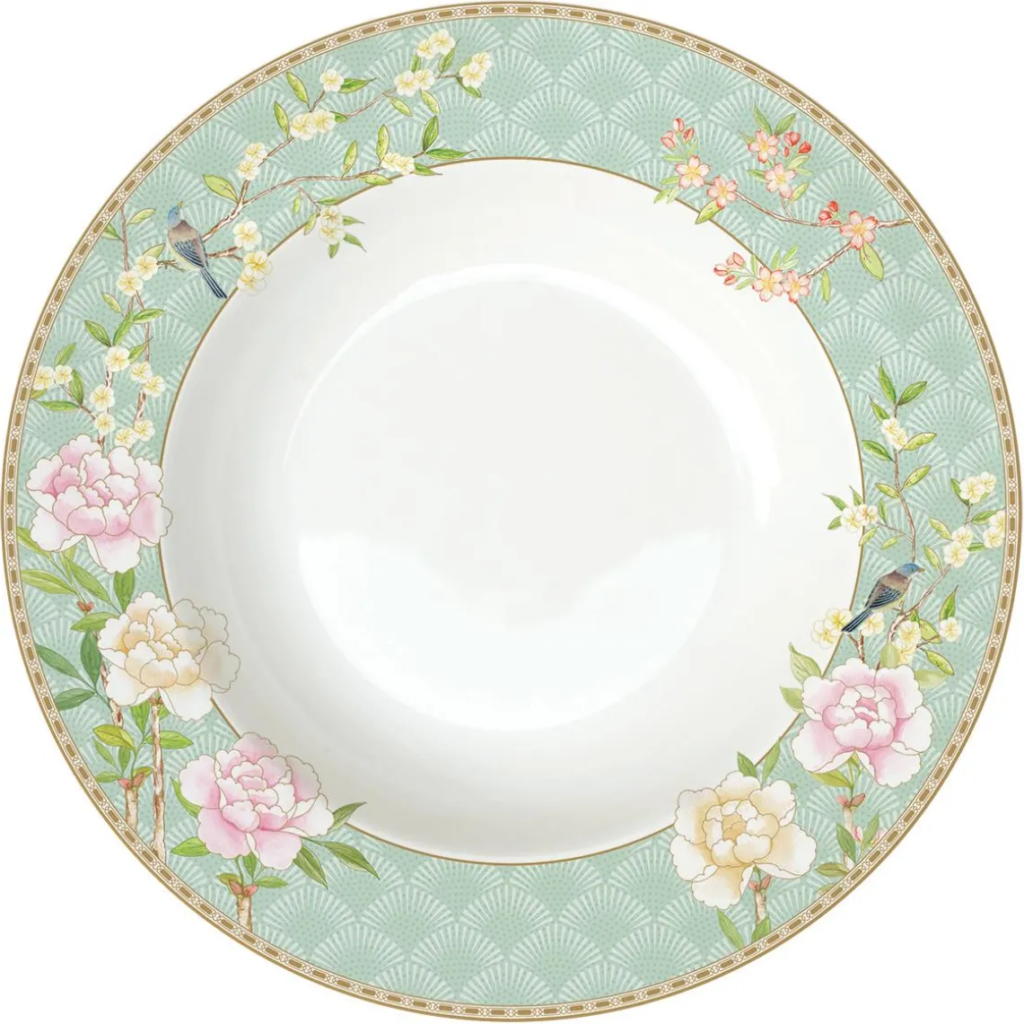 Assiette Creuse Ø 22,5 cm En Bone China PaLACE GARDEN AQUA