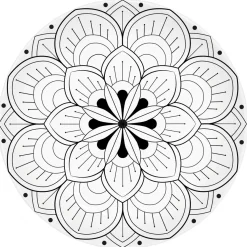 Assiette àdessert en porcelaine de Ø19 cm, dans une boîte MANDALA