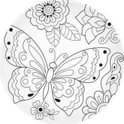 Assiette àdessert en porcelaine de Ø19 cm, dans une boîte Butterfly