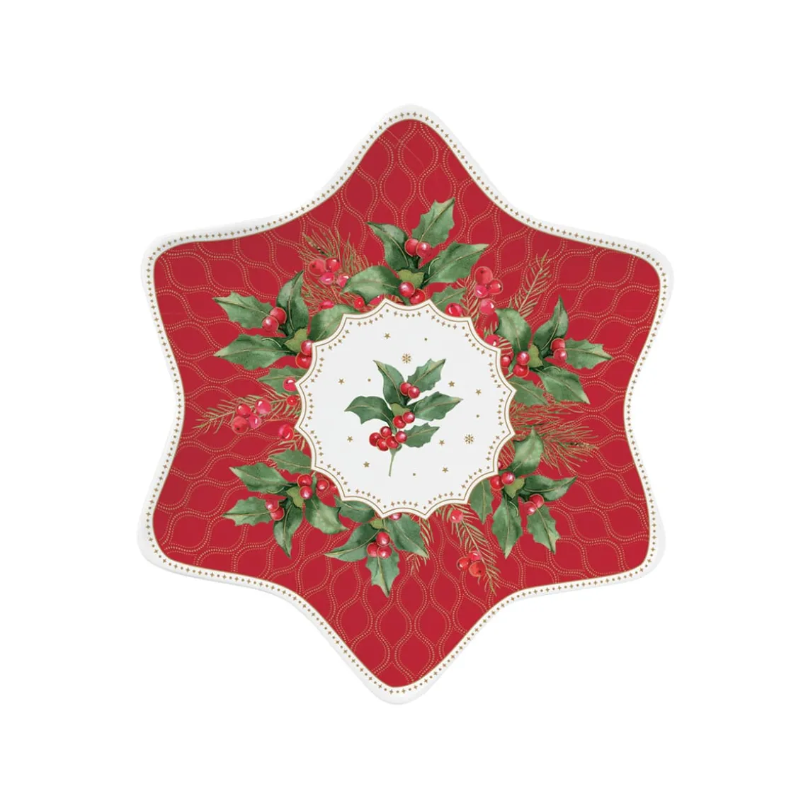 Assiette en forme d’étoile CHRISTMAS BERRIES