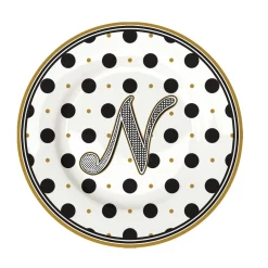 Assiette en porcelaine Ø19 cm dans une boîte A LETTER FOR YOU «N»