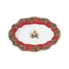 Assiette ovale rouge-gorge CHRISTMAS BERRIES