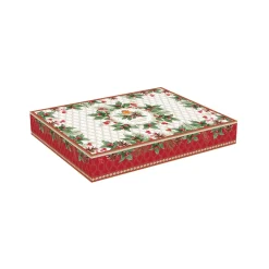 Assiette ovale rouge-gorge CHRISTMAS BERRIES