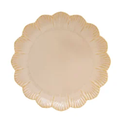 Assiette plate beige FLEURI
