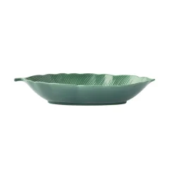 Bol en forme de feuille en porcelaine 26×11,5 cm TROPICAL LEAVES GREEN