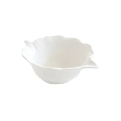 Bol en porcelaine 21×16 cm en forme de feuille LEAVES WHITE