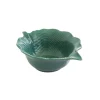 Bol en porcelaine 21×16 cm en forme de feuille TROPICAL LEAVES GREEN