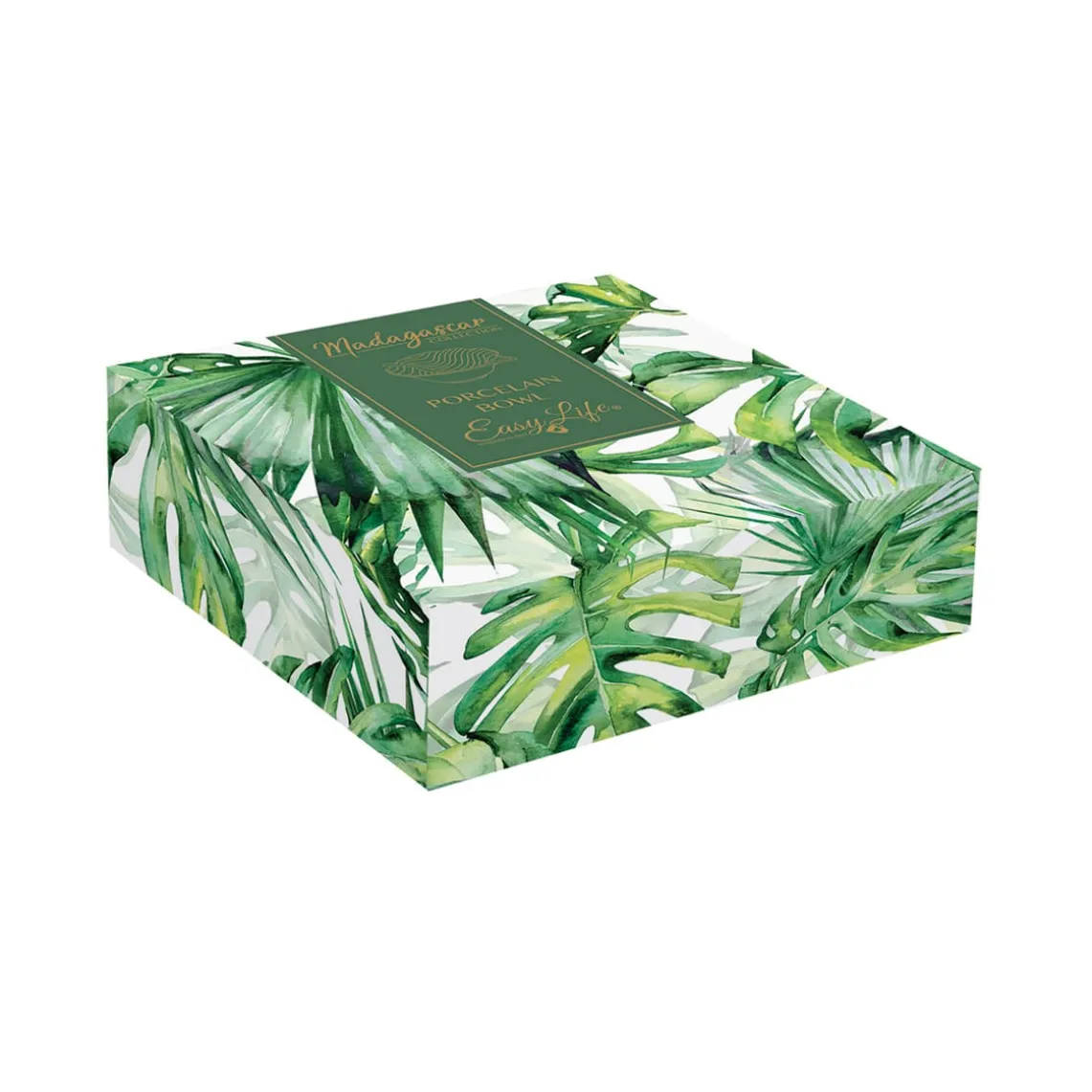Bol en porcelaine 21×16 cm en forme de feuille TROPICAL LEAVES GREEN