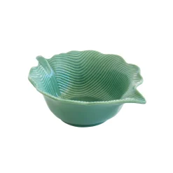 Bol en porcelaine 21×16 cm en forme de feuille LEAVES LIGHT GREEN