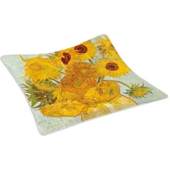 Coupelle en verre de qualité supérieure 13×13 cm Vase With Twelve SunFLOWERS