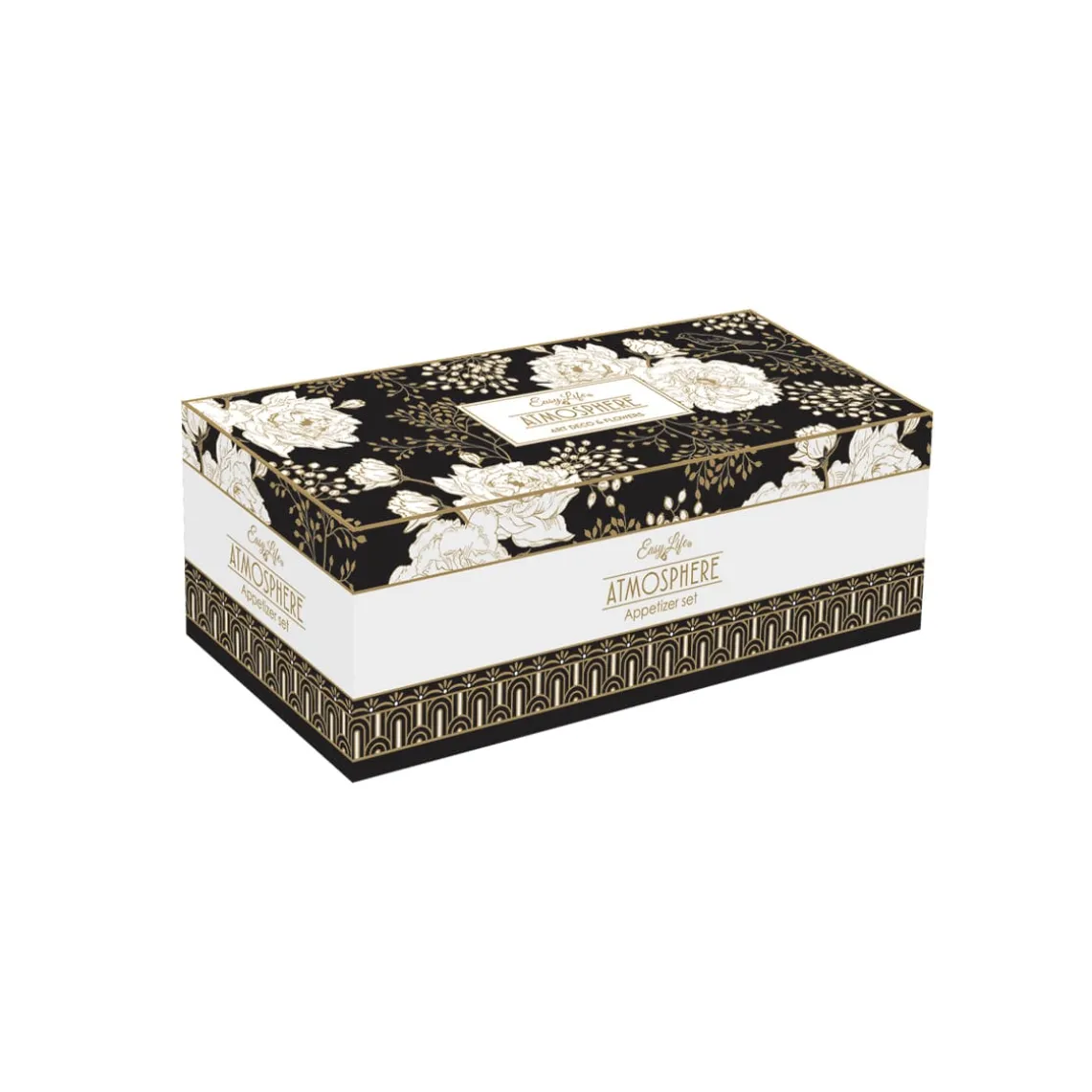 Ensemble apéritif avec 4 bols et plateau en bambou ART DECO & FLOWERS