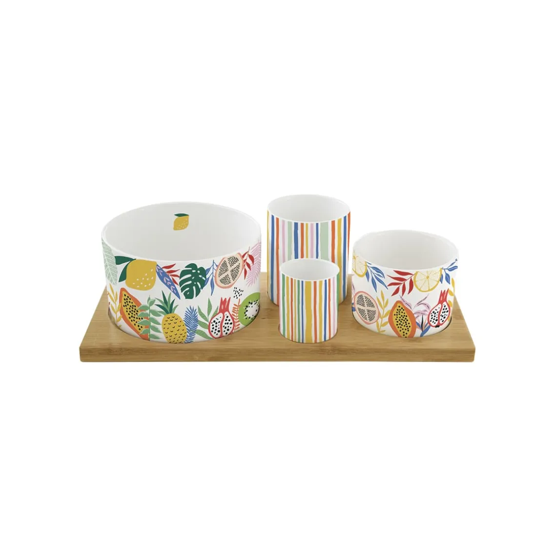 Ensemble apéritif avec 4 bols TUTTI FRUTTI