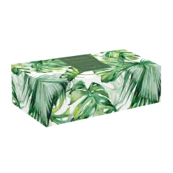 Ensemble apéritif avec plateau en bambou et 2 bols en porcelaine en forme de feuille MADAGASCAR