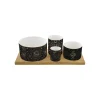 Ensemble apéritif en bambou avec 4 bols en porcelaine, dans une boîte cadeau CELESTIAL