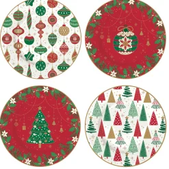 Ensemble de 4 assiettes à dessert JINGLE BELLS