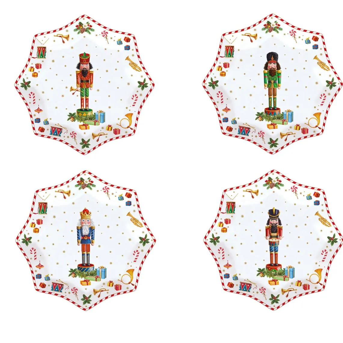 Ensemble de 4 assiettes àdessert Vintage NUTCRACKER