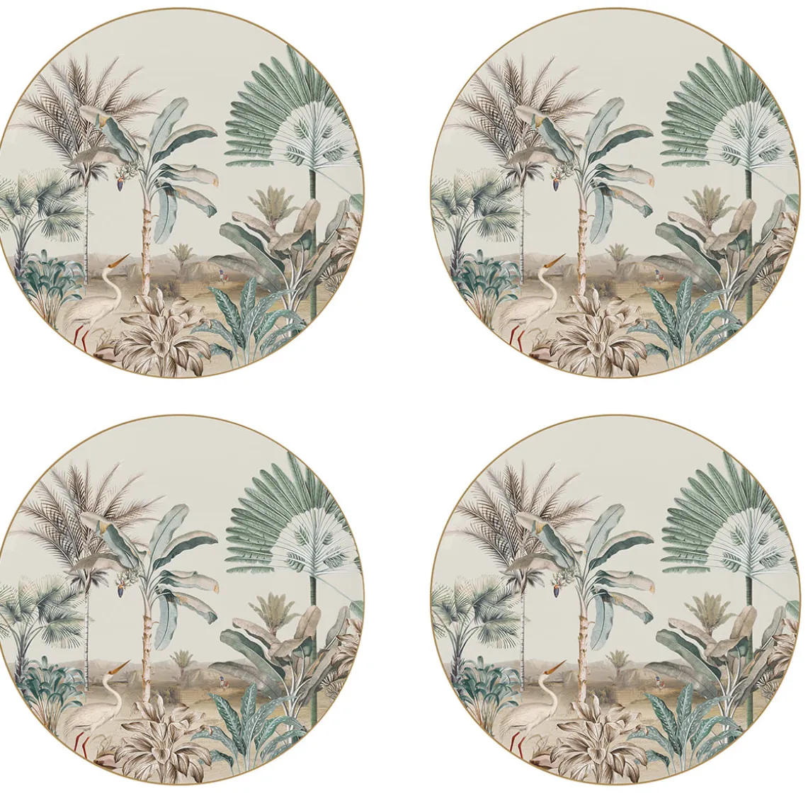 Ensemble de 4 assiettes de 19 cm de diamètre en porcelaine dans une boîte cadeau NOSTALGIC HEAVEN