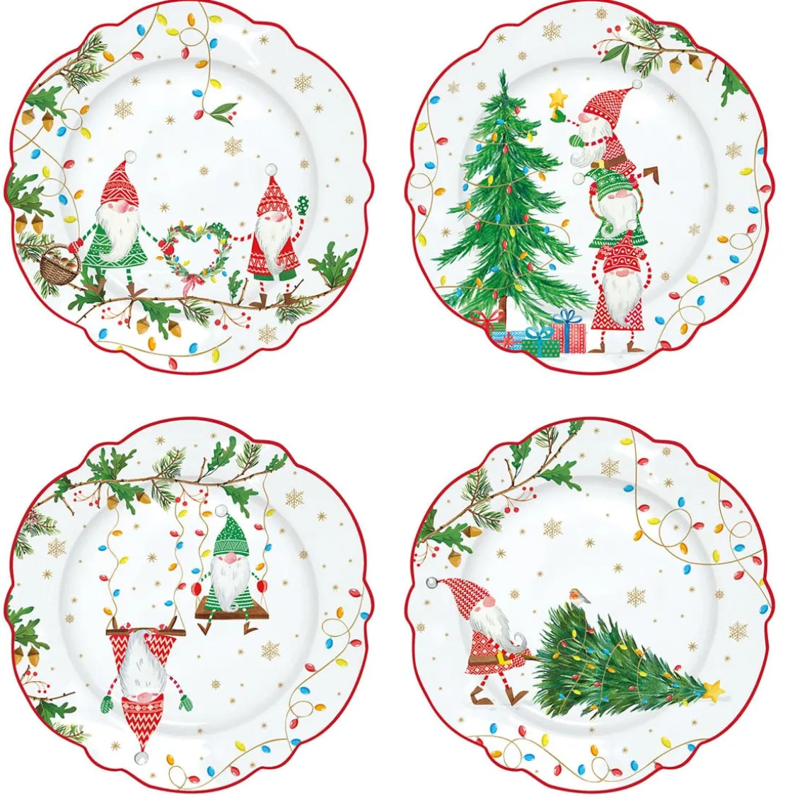 Ensemble de 4 assiettes àdessert Ready For CHRISTMAS