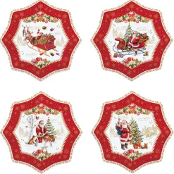 Ensemble de 4 assiettes àdessert Ø 16 cm en porcelaine CHRISTMAS MEMORIES