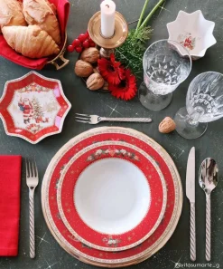 Ensemble de 4 assiettes àdessert Ø 16 cm en porcelaine CHRISTMAS MEMORIES