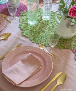 Ensemble de 6 assiettes en porcelaine de Ø 26,5 cm LIGHT PINK
