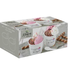 Ensemble de 2 bols à glace avec cuillères KITCHEN ELEMENTS