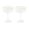 Ensemble de 2 coupes à champagne avec fil d’or FESTIVE