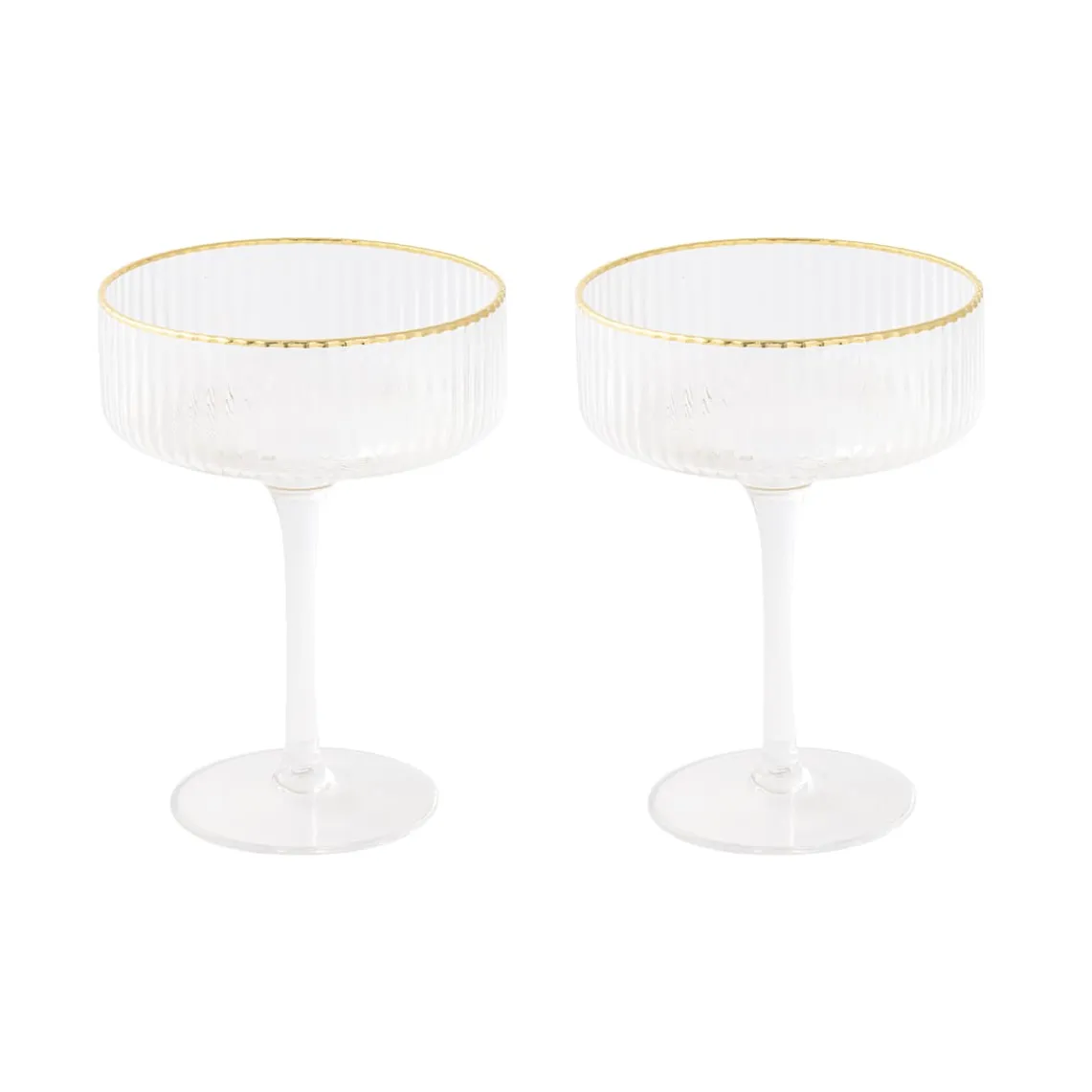 Ensemble de 2 coupes à champagne avec fil d’or FESTIVE