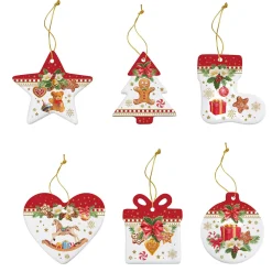 Ensemble de 6 décorations pour arbre de Noël CHRISTMAS MEMORIES