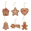 Ensemble de 6 décorations pour sapin de Noël GINGERBREAD
