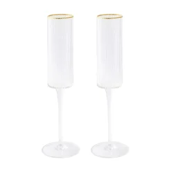 Ensemble de 2 flûtes avec fil d’or FESTIVE