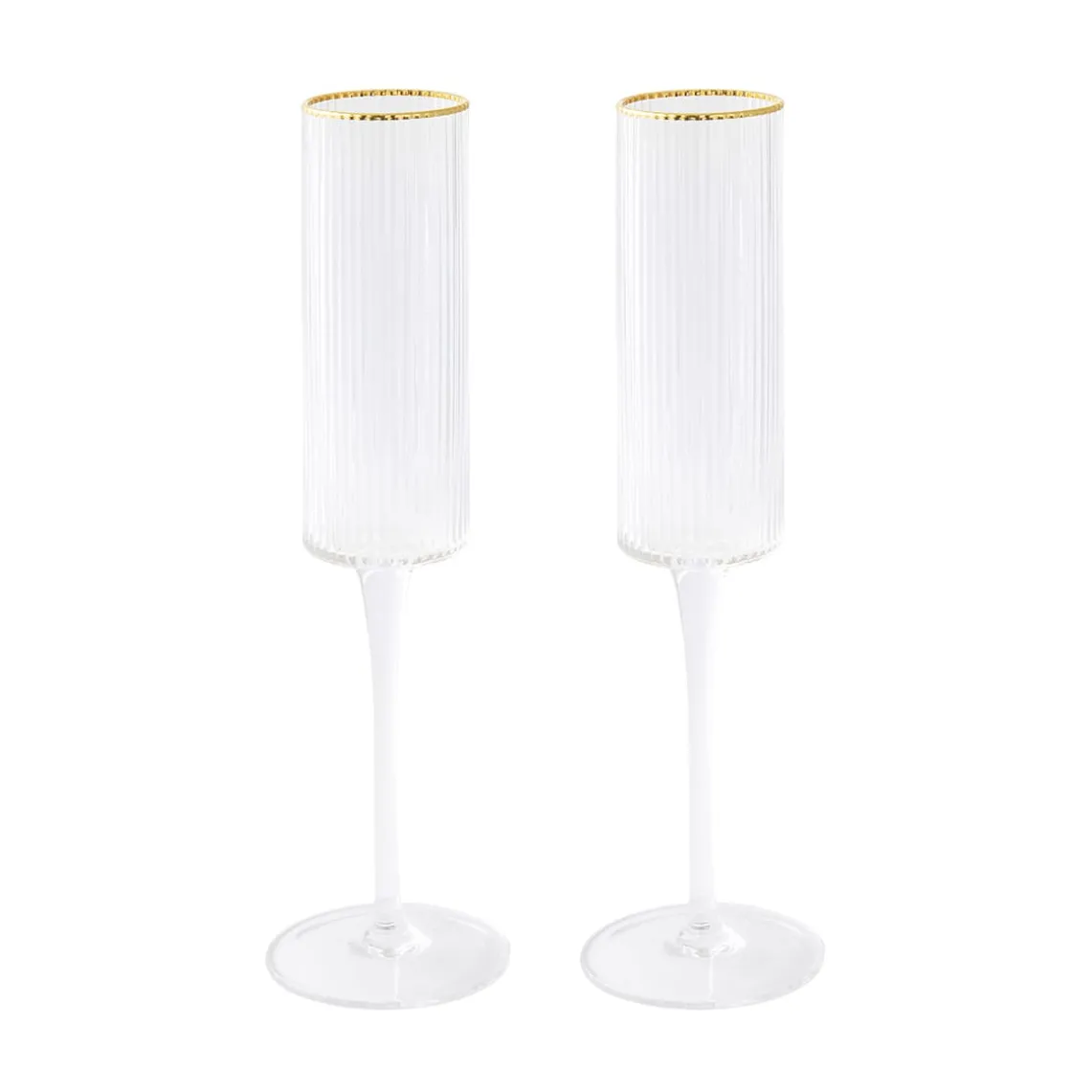 Ensemble de 2 flûtes avec fil d’or FESTIVE