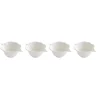 Ensemble de 4 mini bols en porcelaine en forme de feuille LEAVES WHITE