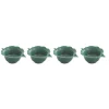 Ensemble de 4 mini bols en porcelaine en forme de feuille TROPICAL LEAVES GREEN