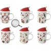 Ensemble de 6 mugs avec couvercle et infuseur CHRISTMAS FRIENDS