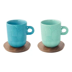 Ensemble de 2 mugs avec soucoupe TAKE A LOOP ASS.1