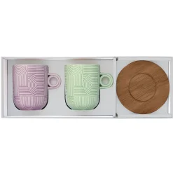 Ensemble de 2 mugs avec soucoupe TAKE A LOOP ASS.3