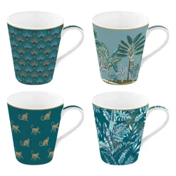 Ensemble de 4 mugs de 300 ml COFFEE Mania JUNGLE