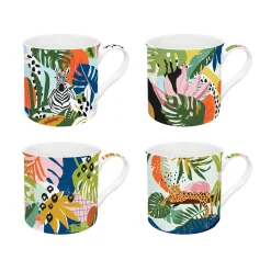 Ensemble de 4 mugs de 300 ml TROPICAL VIBES