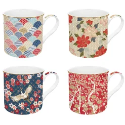 Ensemble de 4 mugs de 300 ml en porcelaine fine china OKINAWA