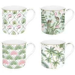 Ensemble de 4 mugs en porcelaine fine china de 300 mlWild TROPICAL