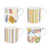 Ensemble de 4 mugs en porcelaine fine China TUTTI FRUTTI