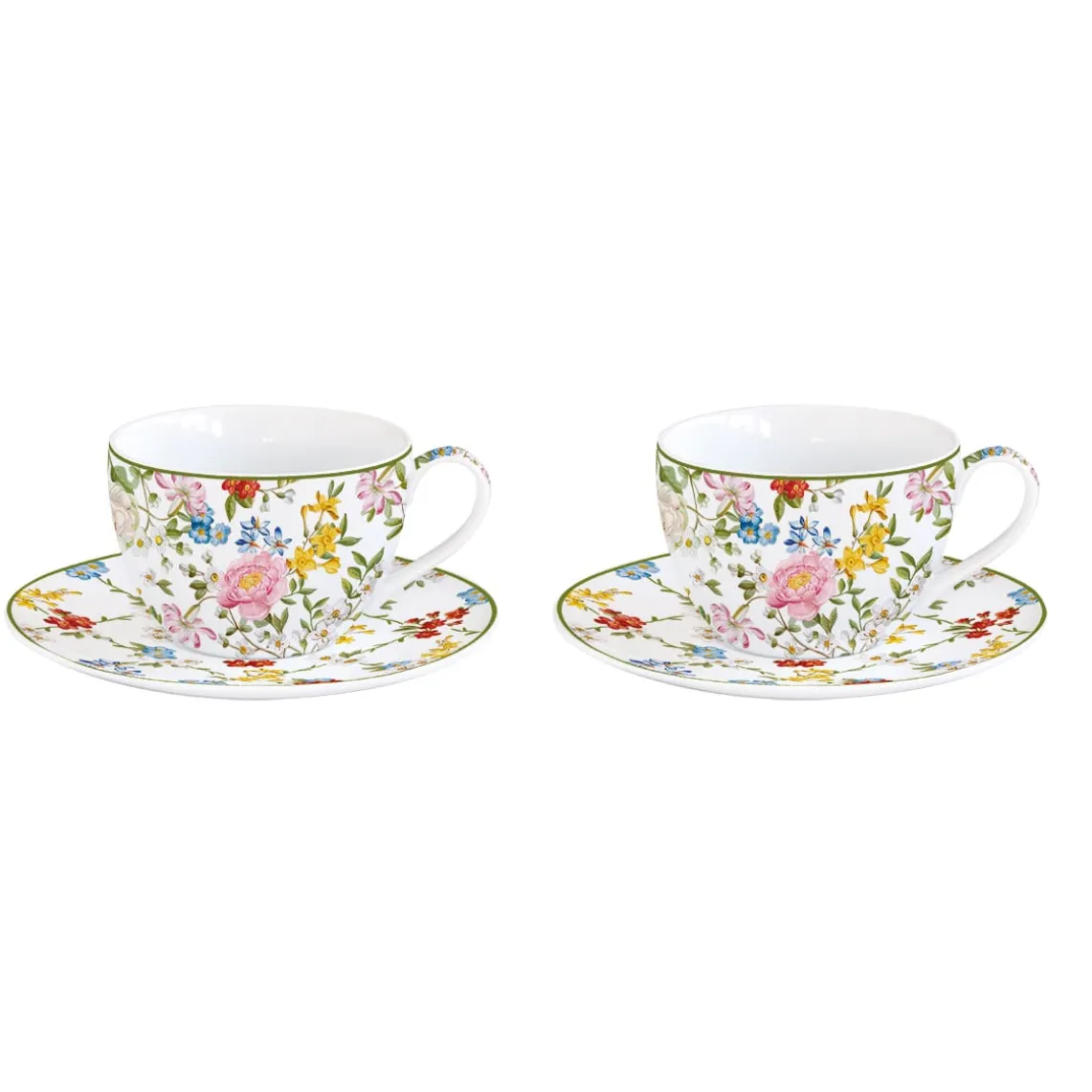Ensemble de 2 petites tasses à café avec soucoupes GARDEN DREAMS