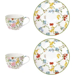 Ensemble de 2 petites tasses à café avec soucoupes GARDEN DREAMS