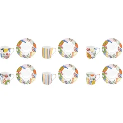 Ensemble de 6 petites tasses à espresso avec soucoupes TUTTI FRUTTI