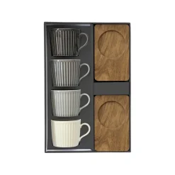 Ensemble de 4 petites tasses a expresso en porcellaine TAKE A BREAK ASS6