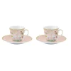 Ensemble de 2 petites tasses à espresso de 80 ml avec soucoupes JARDIN DE REVES